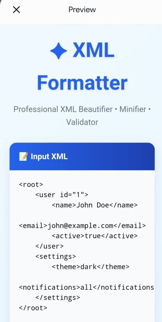 XML Formatter