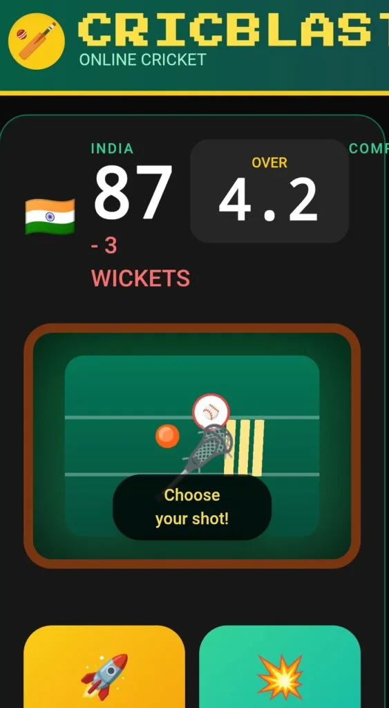Online Cricket Game Web App