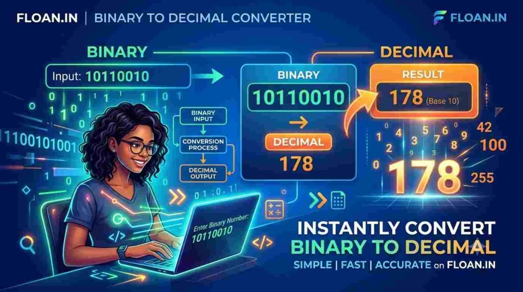 Binary to Decimal Converter web tool