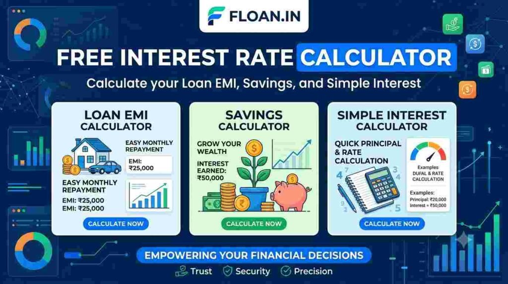 Free Interest Rate Calculator Loan EMI, Savings & Simple Interest